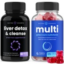 NutraChamps Liver Cleanse Detox 캡슐과 (2 팩) 남성 멀티 비타민 Gummies 번들