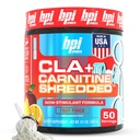 BPI Sports CLA + Carnitine Shredded - 지방 세포를 에너지로 변환하고 Lean 근육, Boost Metabolism - Non-Stimulant L-Carnitine 보충 - 과일 펀치 (14.1 oz. / 50 서빙)