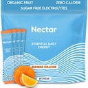 Nectar Energy Booster - 유기 카페인, B12 & Electrolytes - Sugar Free & Zero Calorie - 건강한 커피, 에너지 음료 및 소다 대안 - Hydration & Energy Supplement (오렌지 30 분말 패킷)