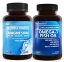 BioEmblem Triple 마그네슘 복합체 및 BioEmblem Omega-3 물고기 기름 2000mg