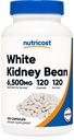 Nutricost 백색 신장 콩 캡슐 6,500mg Equivalent, 120 캡슐 - 채식 모자, 글루텐 무료 및 GMO 무료