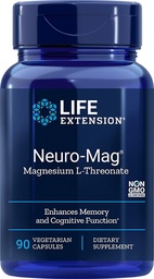 수명 연장 - Neuro-Mag, 마그네슘 L-Threonate 규정식 보충교재 90 캡슐