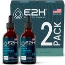 E2H Liver 지원은 우유 이틀과 보충 - 간 건강 공식 - Artichoke 추출물, Dandelion 뿌리, Chanca Piedra 및 더 많은 - 흡수성 액체 공식 (2 병)
