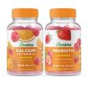 비타민 D + Probiotic 2 억 CFU, Gummies 번들 - 훌륭한 타스팅, 비타민 보충, 글루텐 무료, GMO 무료, Chewable