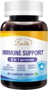 Lovita Immune는 아연과 비타민 C, 비타민 D, 셀렌 & Echinacea, Andrographis, Siberian Ginseng - Immune 승압기 보충교재, 60 채식 캡슐을 가진 1, Elderberry에서 8을 지원합니다