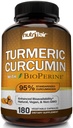 BioPerine와 NutriFlair Turmeric Curcumin - 1300mg, 180 캡슐 - 95 % 표준 Curcuminoids Optimal 흡수를위한 검은 후추와 함께 심황 보충 추출물 - 180 캡슐
