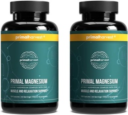 Primal Harvest 마그네슘 보충 단지 마그네슘 글리세린, 구연산염, 말산염 및 아연 2 팩, 240의 캡슐을 가진 Primal Harvest에 의하여 310mg