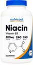 Nutricost Niacin (비타민 B3) 500mg, 240 캡슐 - Flushing, Non-GMO, 글루텐 무료