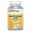 SOLARAY Pantothenic Acid 500mg - Coenzyme-A Production 및 Energy Metabolism, Hair, Skin 및 Nails Support - Vegan, Lab Verified, 60 일 보증 - 100 서빙, 100 VegCaps