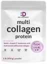 다 교원질 단백질 분말, 1Lb - 유형 I, II, III, V, Biotin 10000mcg, 비타민 C & Hyaluronic 산을 가진 X 교원질 펩티드 - 불쾌한 - Keto & Paleo 친절하고, 머리, 피부, 못 & 합동을 위해 중대한