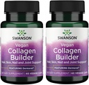 Swanson Vegan Collagen Builder - Dermaval - 헤어, 피부, 네일 건강 - 60 Veg Caps (2 팩)