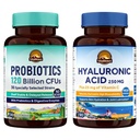 Vitalitown Gut-Skin 번들 (팩 2) | Probiotics 120 억 CFUs (품목 1) & Hyaluronic 산 (품목 2) | 30 + 90 캡슐