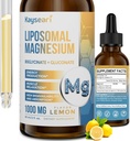 고강도 Liposomal 마그네슘 강하, 쉽게 마그네슘 Bisglycinate와 마그네슘 Gluconate의 킬레이트 모양, 60ML 레몬 맛을 내는 액체 하락을 흡수했습니다