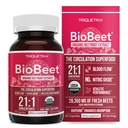 BioBeet® Max Strength Beet Root Capsules - 21 : 1 농축액, 각 서빙은 28350 mg 유기농 Beetroot - BioPerine® Black Pepper Extract와 흡수 향상 (60 캡슐)