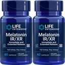수명 연장 Melatonin IR/XR, 1.5 mg, 즉시 및 최선 수면 지원, 건강한 circadian Rhythms, 세포 방어, 글루텐 자유로운, 비 GMO, 2 x 60 캡슐을 위한 장시간 방출 공식