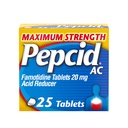 Pepcid AC 최대 힘 Heartburn 기복 정제, OTC 약은 & 심장 박동 & 산성 Reflux 산 Indigestion, 20mg Famotidine 산성 흡진기, 빠른 행동, 25의 ct