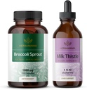 HERBAMAMA Broccoli Sprout 및 우유 이틀 키트 - 1000 mg 브로콜리 시프트 캡슐 및 우유 이틀 추출물 4 fl oz - Vegan, Non-GMO, Sugar & Alcohol-Free - 2 Pack의 번들