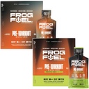 Frog Fuel Ultra & Ultra Energized Pre 운동 샷 번들 1500mg Beta Alanine, Electrolytes 8g Protein Nano-Hydrolyzed Grass Fed Collagen, 10g Carbs, Berry, 1.2 oz Packets, 48 팩