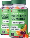 여성을위한 Yuve Prenatal Gummies - Folic Acid Prenatal Vitamins 667 mcg DFE - Chewable Prenatal Vitamins - Hormonal Support & Folate Acid - Vegan & Natural - Prenatal Vitamins Gummies - 60ct의 2 팩