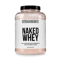 NAKED Strawberry Whey Protein - 모든 천연 잔디 Fed Whey Protein Powder + 건조 딸기 + 코코넛 설탕 - 5lb 벌크, GMO-Free, Soy Free, 글루텐 무료. 아이 근육 성장 및 회복 - 61 서빙