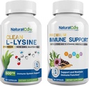Natural Cure Labs 번들 : 깨끗한 L-Lysine + 면역 지원