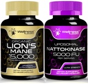 WELLNESS LABSRX 사자 Mane 보충 캡슐 Nattokinase 캡슐 | 번들