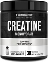 Jacked 공장 크레아틴 Monohydrate 분말 150g - 남자와 여자를 위한 5g 매일 크레아틴 보충교재, Vegan-Friendly, 제 3 자 시험되는 - 30의 서빙, 불발한