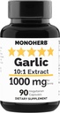 MONOHERB 마늘 추출물 1000 mg - 90 채식 캡슐