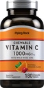 Piping Rock Vitamin C Chewable 1000mg | 180 정제 | 오렌지 맛 | 채식주의, 비 GMO, 글루텐 무료 보충