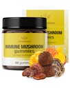 HERBAMAMA Immune 지원 버섯 Gummies - 산화 방지제 지원을위한 멀티 버섯 혼합 복합 단지 - Vegan, Non-GMO Immunity 보충교재 - 60 Pectin 기반 Mango-Flavored Chews