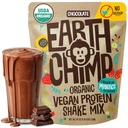 EarthChimp Organic Vegan Protein Powder - Probiotics - Non GMO, Dairy Free, Non Whey, 여성 및 남성을위한 식물 기반 단백질 분말, 글루텐 무료 - 52 서빙 64 Oz (Chocolate) Scoop 없음