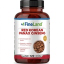 FineLand 레드 한국어 Panax 인삼 13,000 mg - 최대 강도 20 : 1 추출물 - 남성 및 여성을위한 집중적 인 지원 보충 - 120 Veggie 캡슐