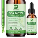 Sea Moss Liquid Drops - Spirulina, Bladderwrack, Burdock Root, Seamoss Gel Supplement for Joint, Detox Cleanse & Digestion Support - 2 Fl Oz, Vegan