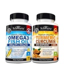 세 배 힘 Omega 3 물고기 기름 Softgels (2 달 공급) 까만 고추 추출물 1500mg Complex (2 달 공급)를 가진 Turmeric Curcumin 플러스