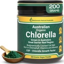 Biogenesis Organic Chlorella Powder – 200g | Australian Grown | BioDynamic Cracked Cell Wall | Chlorophyll, Vitamin & Minerals의 풍부한 | 에너지 및 면역성이 지원 | Vegan Powder