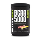 NutraBio BCAA 5000 분말 - Vegan 발효 BCAA - Lean 근육 성장, 회복, 내구시간을 지원합니다 - 60 서빙 - 딸기 레몬 폭탄