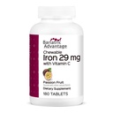 Bariatric Advantage Chewable Iron 29 mg - Bariatric Surgery 환자 - 비타민 C가있는 철 - 철 맛 없음 - 철 Fumarate & Carbonyl Iron Supplement - 열정 과일 - 180 카운트