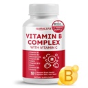 비타민 B 복합 비타민 B1, B2, 6,9,12 Niacin, 비타민 C - 지원 뇌 건강, 에너지 레벨, 피부, 헤어, 손톱 - 미국에서 제작 및 테스트