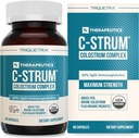 C-Strum® Organic Bovine Colostrum Supplement, 60% igG, First Milking, Grass Fed, German Dairy Cows의 Max Strength Colostrum 캡슐 - Gut, Immunity, Skin & Hair Support (90 개)