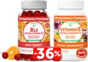 Lunakai 비타민 B12와 비타민 E Gummies 뭉치 - 성인 에너지 지원과 뼈 건강을 위한 3000 mcg Gummies - 250 mg 1000 iu 자연적인 VIT E 플러스 C 보충교재