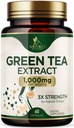 녹차 추출물 캡슐 1000 mg - 표준화 된 45% EGCG 및 98 % 폴리 페놀 - 천연 에너지를위한 3X 강도 녹차 알약 - 심장 건강, 초본 보충, 비 GMO - 60 캡슐을 지원합니다