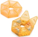 2PCS 주간 알약 조직 큰 7 일 알약 상자 조직자 비타민 물고기 기름 알약을 위한 매일 약 상자는 관절염 친절한을 보충합니다