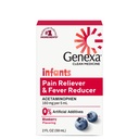 Genexa Infants' Clean Acetaminophen | 소아과 선호하는 성분 | 아기를 위한 진통제 & 퓨어 흡진기 | 염료 무료, 0% 인공 첨가물 | 맛있은 유기 블루베리 맛, 2 fl oz