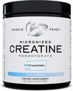 근육 Feast Creavitalis Micronized Creatine Monohydrate 분말 | 프리미엄 사전 운동 또는 포스트 운동 | 믹스, 글루텐 무료, 안전 및 순수, 고저 인증 (200g | 66 서빙), 불난