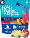 IQMIX Hydration Electrolyte Powder – 4in-1 Formula for Hydration, Mental Clarity, Mood 및 Recovery – Sugar-Free 음료 혼합, Keto, Magnesium L-Threonate, Lion’s Mane – 40 Count Variety Pack