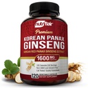 NutriFlair Korean Red Panax Ginseng 1600mg - 120 Vegan 캡슐 | 5% Ginsenoside | 비 GMO, 글루텐 프리 | 천연 에너지 및 초점 지원 | 미국