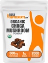 BulkSupplements.com 유기 Chaga 버섯 분말 - Chaga 버섯 보충, Superfood 보충 - Vegan & 글루텐 무료, 500mg 서빙 당, 1kg (2.2 파운드) (팩 1)
