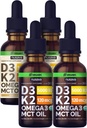 NUSAVA Unflavored D3 K2 액체 드롭 및 바닐라 맛 D3 K2 액체 드롭 번들 - 심장, 관절, 뼈, 근육, 및 면역 지원을위한 강력한 액체 비타민 - 비 GMO, 글루텐 - 무료, 2pk 각각