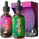 Multivitamin 과일 및 야채 보충제 - 에너지 보충제 및 비타민 면역 부스터 - 여성 및 남성을위한 액체 멀티 비타민 - 과일 및 채소 보충 - 미국에서 만든 - 2 팩