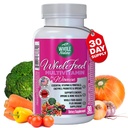 여자를 위한 전체적인 음식 Multivitamin Folate, B12 메틸, 비타민, 무기물, Probiotics 및 Omegas, Vegan, 비 GMO- 90 캡슐 (1) (1)를 가진 다 비타민